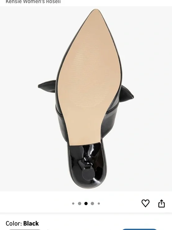 Kensie Black Pointed Bow-Detail Kitten Heel Mules - Picture 3 of 9
